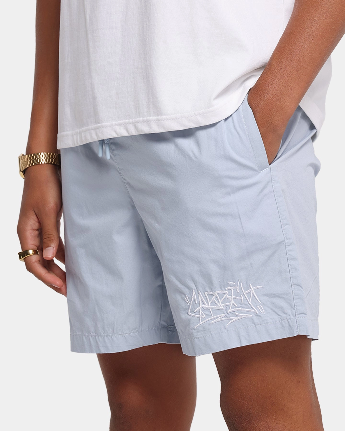 Carre Tagline Beach Shorts Dirty Blue Dual Zone Ventilation Eco Friendly Dye Process