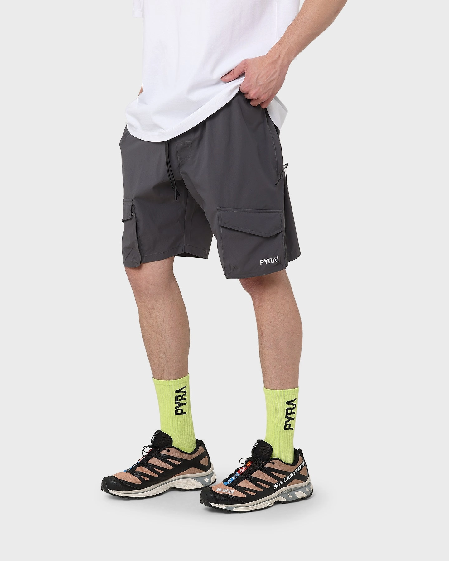 Clean Finish Sustainable Manufacturing PYRA Flex Cargo Shorts Carbon