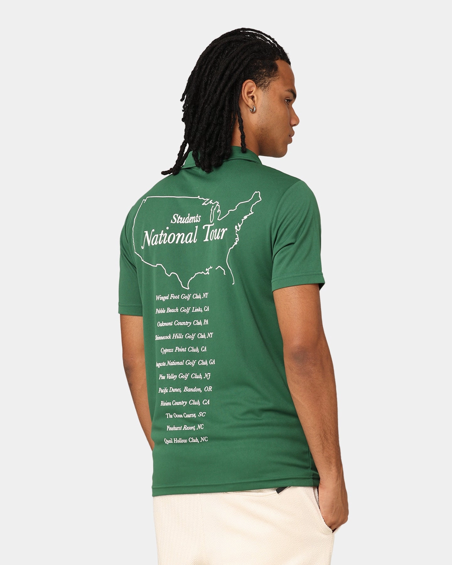 LowProfile Hem Curved Hemline Students Golf The Tour Polo Shirt Green