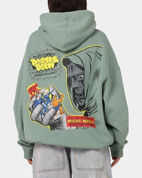 73 Studio Marvel Fantastic Four Doctor Doom Villain Hoodie Washed Green Casual Must-Have