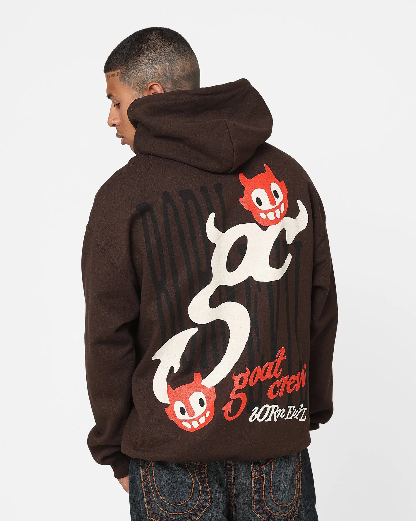 Goat Crew Born Evil Hoodie Brown Finance young people