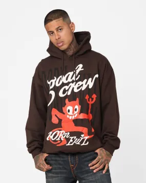 Versatile Layering Piece Goat Crew Born Evil Hoodie Brown