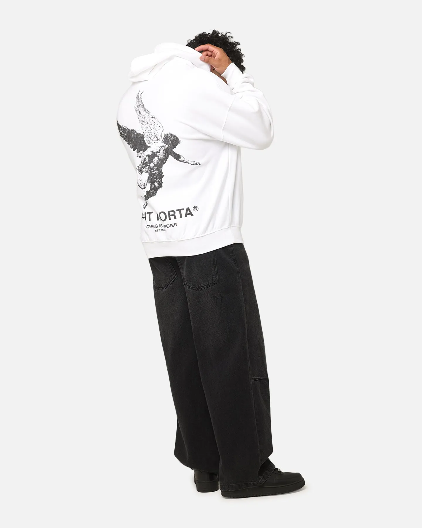 Saint Morta Nothing Is Forever Boxy Hoodie White/Black Base-layer