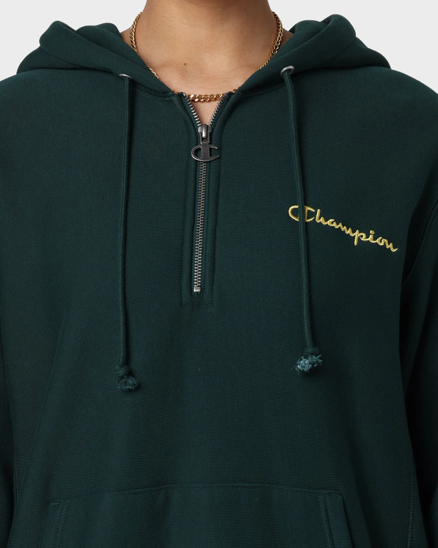 Champion Reverse Weave Quarter Zip Hoodie Midfield Green rehearsal Option