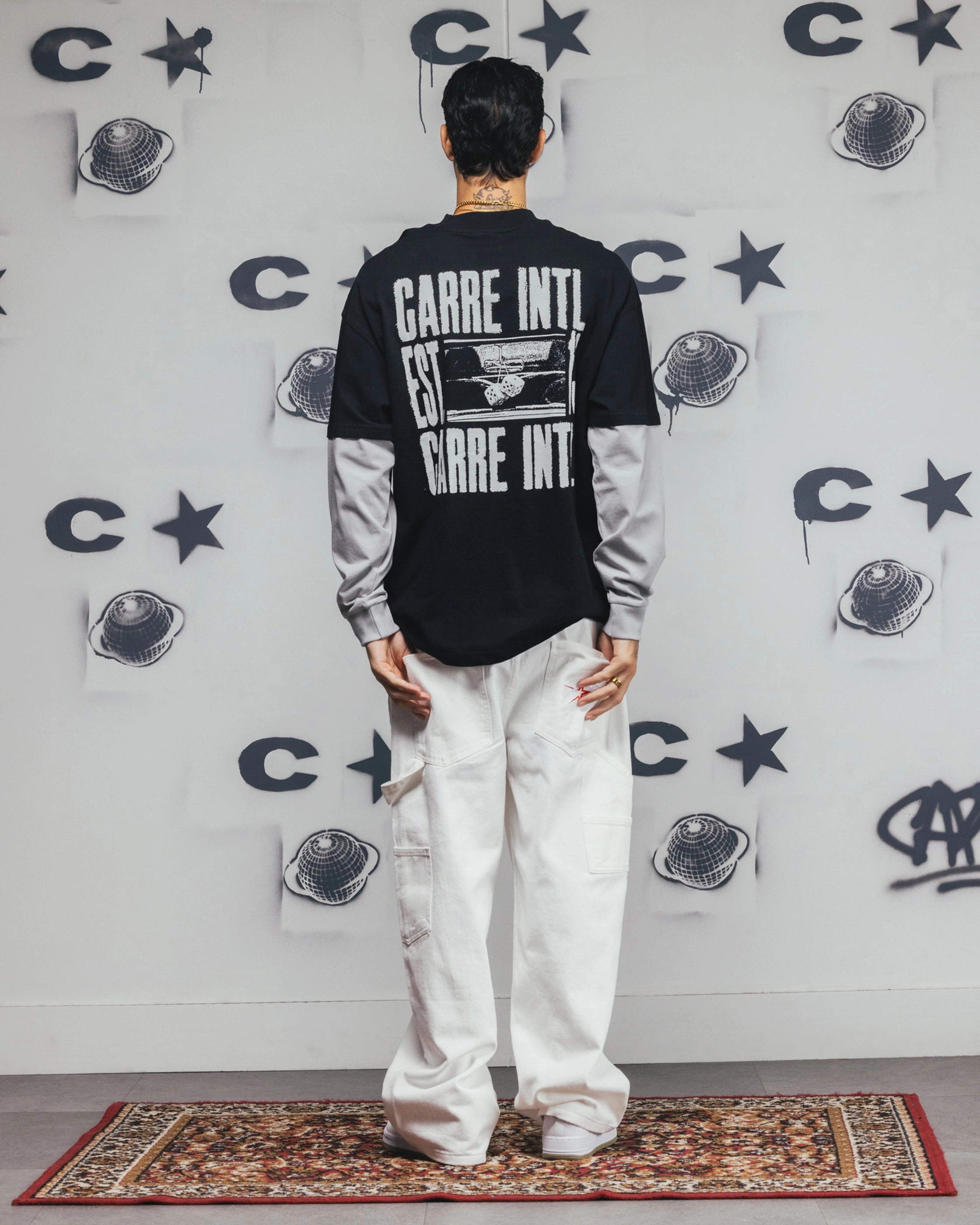 Carre Rear Vision Long Sleeve T-Shirt Black/White Easy Style Wear