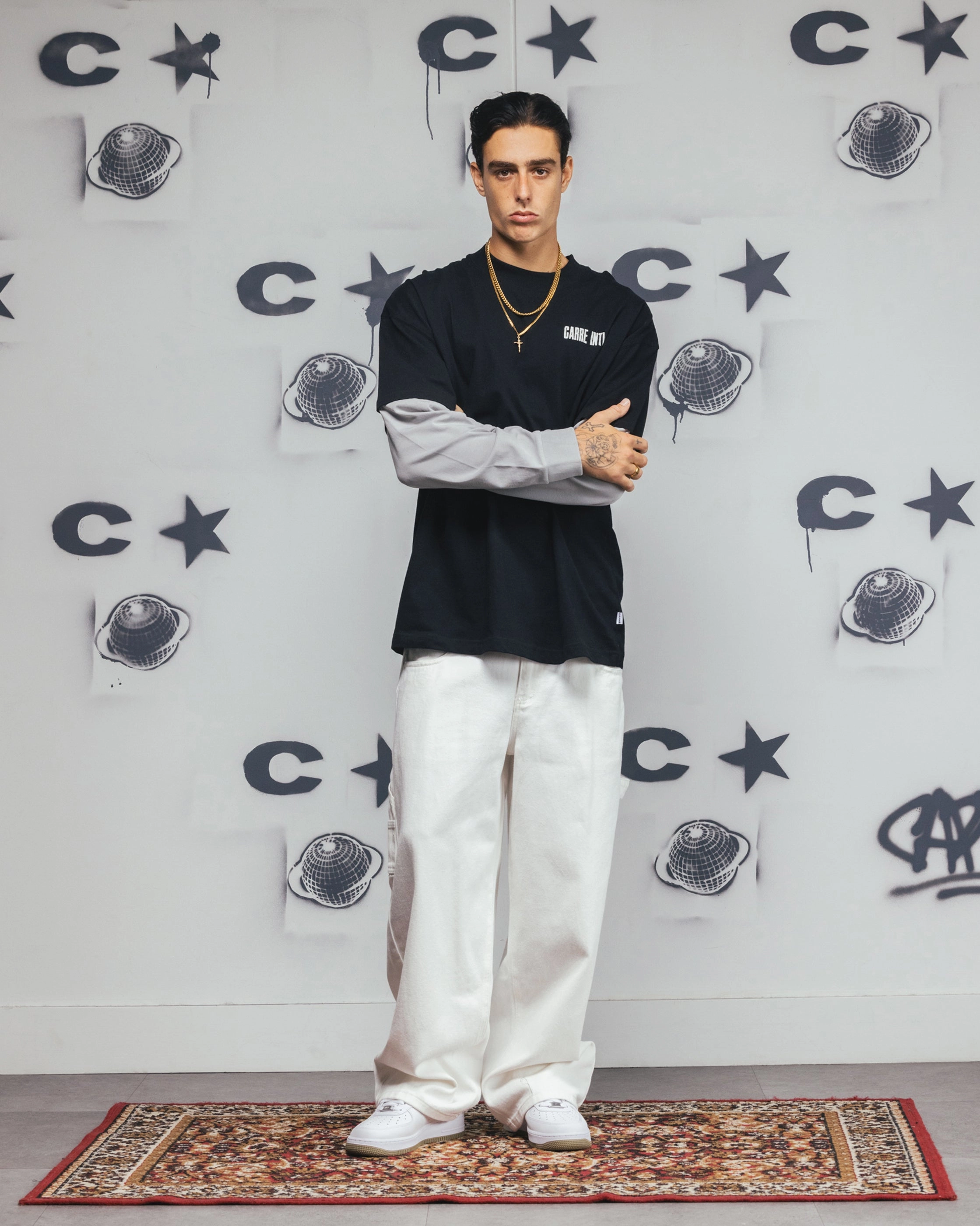 Carre Rear Vision Long Sleeve T-Shirt Black/White quick dry Hydrophobic coating