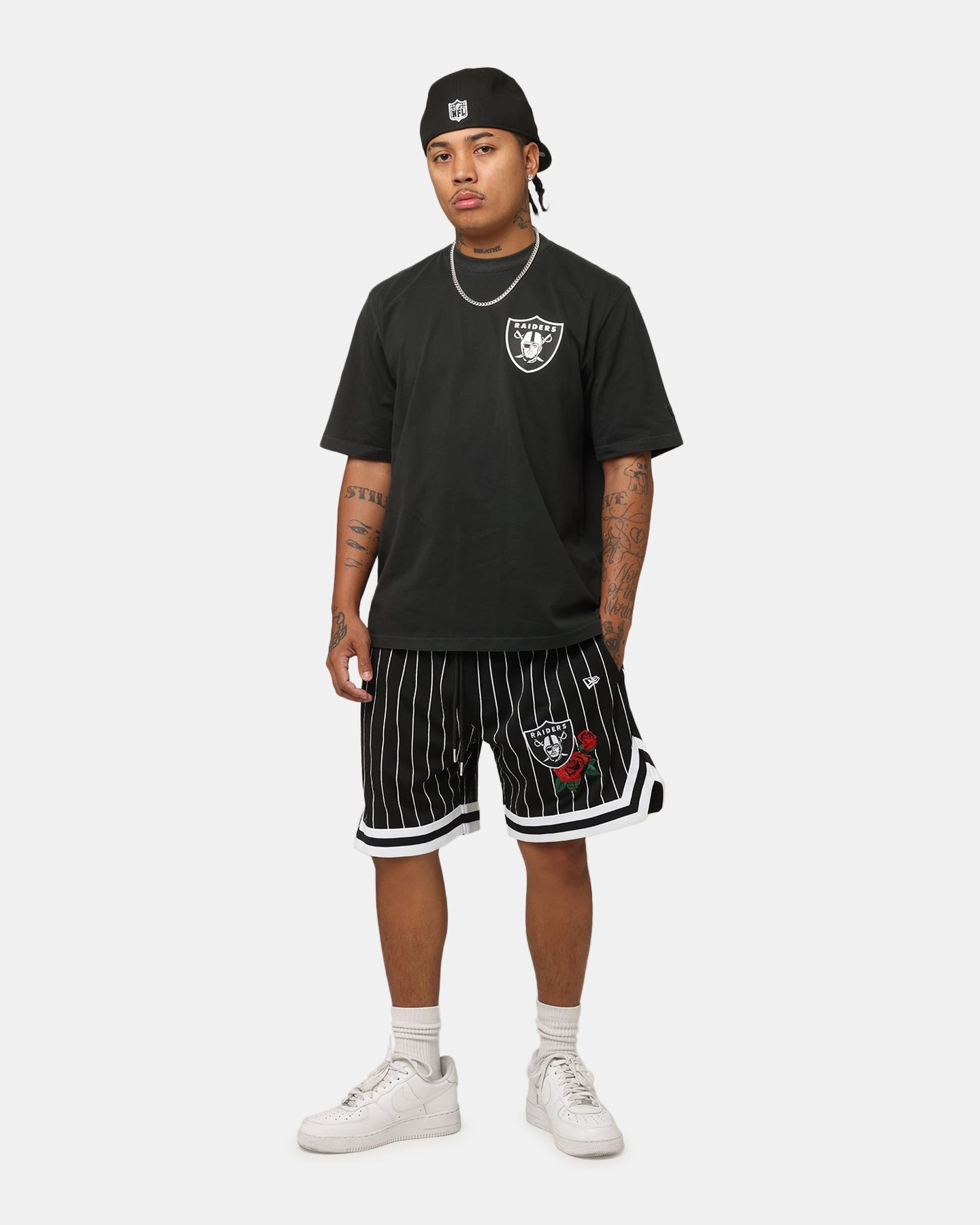 New Era Las Vegas Raiders Rose Mesh Shorts Black Street Style ElasticHem