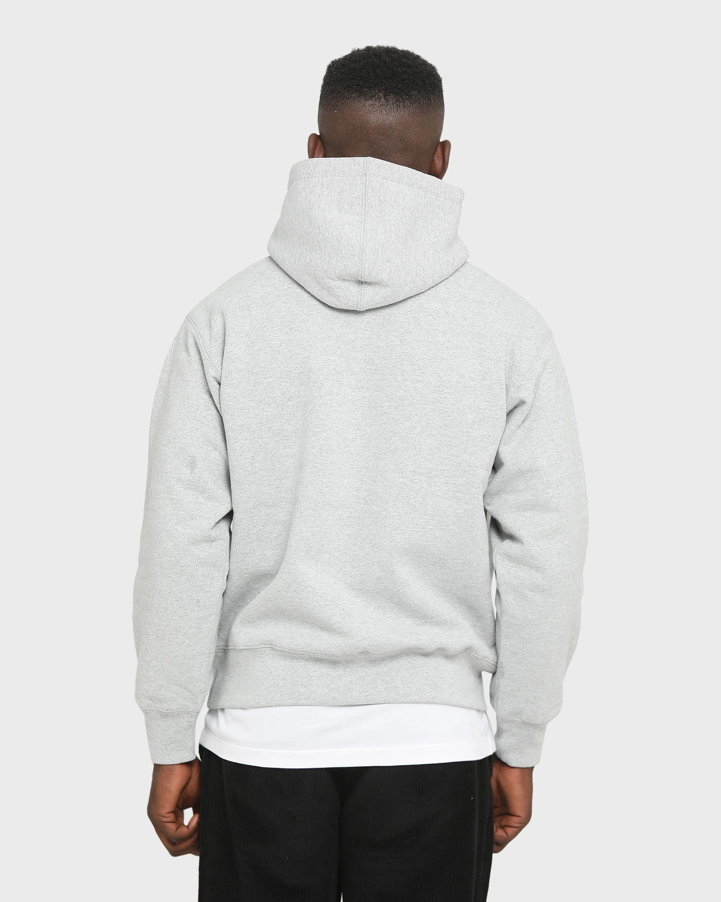 Yellow Supreme Shop Hooded Sweatshirt Heather Grey