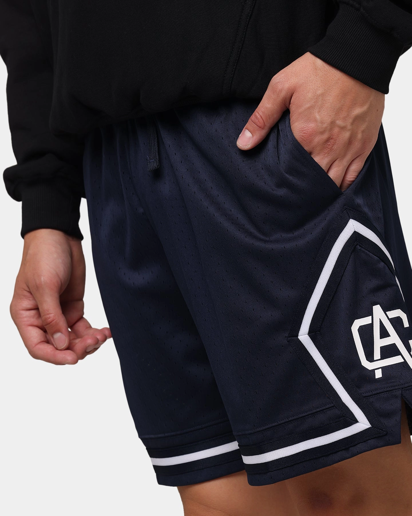 Carre Fold Mesh Basketball Shorts Navy/White Lightweight Shorts