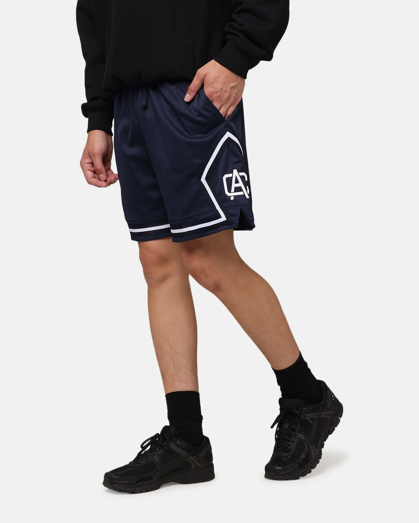 cool tones Carre Fold Mesh Basketball Shorts Navy/White
