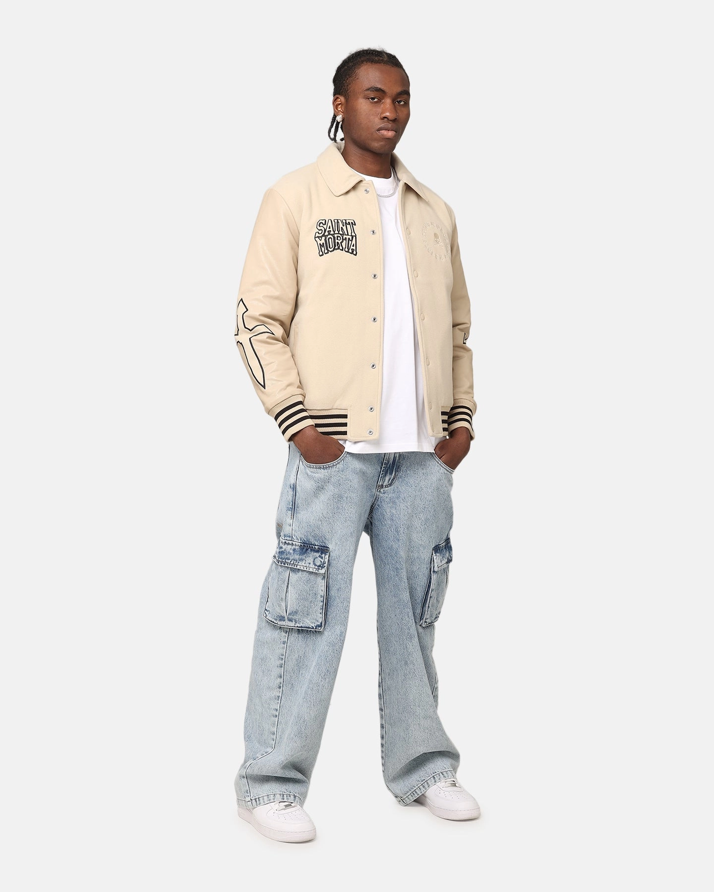 Saint Morta Ceremonies Varsity Jacket Stone Beauty