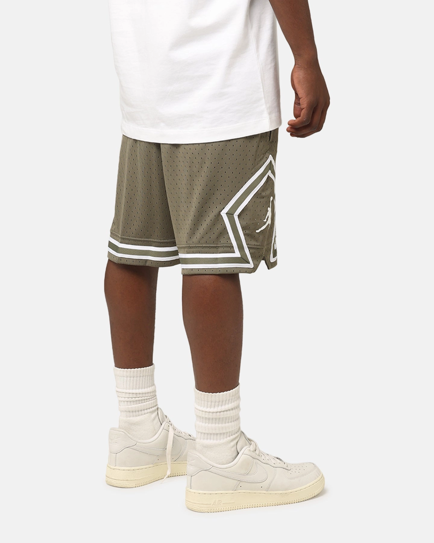 Sweat Resistant Coating handmade touch Jordan Dri-FIT Sport Diamond Shorts Medium Olive/White
