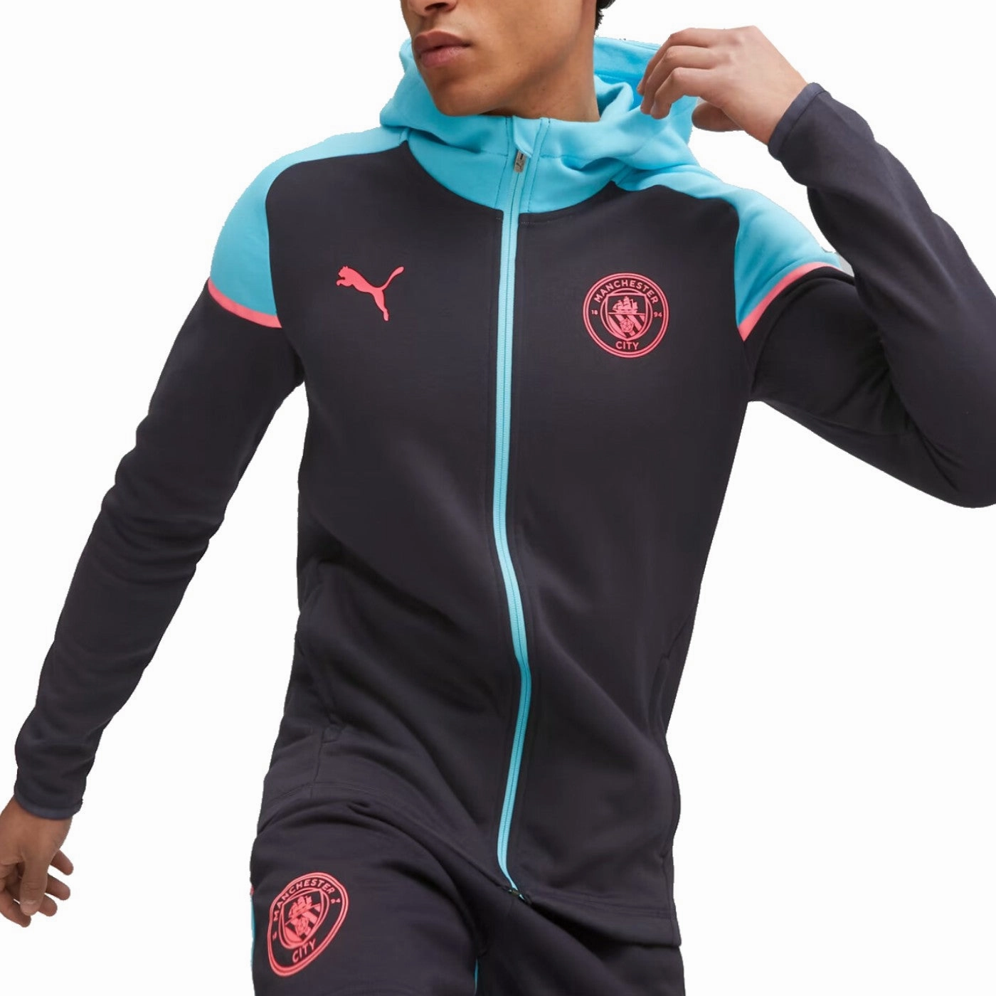 Polka dot patterns Maximum Flex Manchester City black Casual hooded presentation tracksuit 2023/24 - Puma