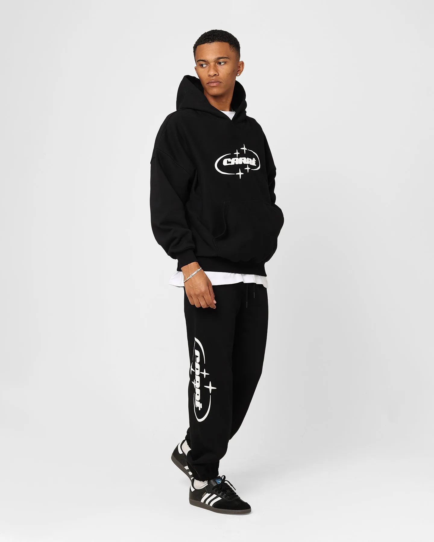 Four Way Stretch Carre 2K Oversized Hoodie Black