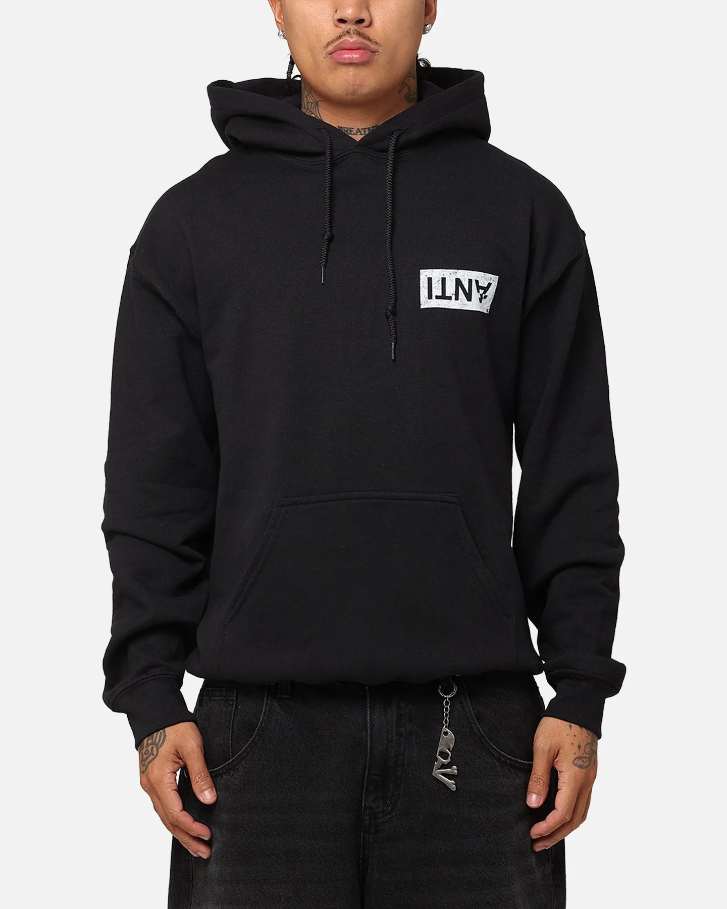 The Anti Order Azero College Hoodie Black/White Magnetic Closure System