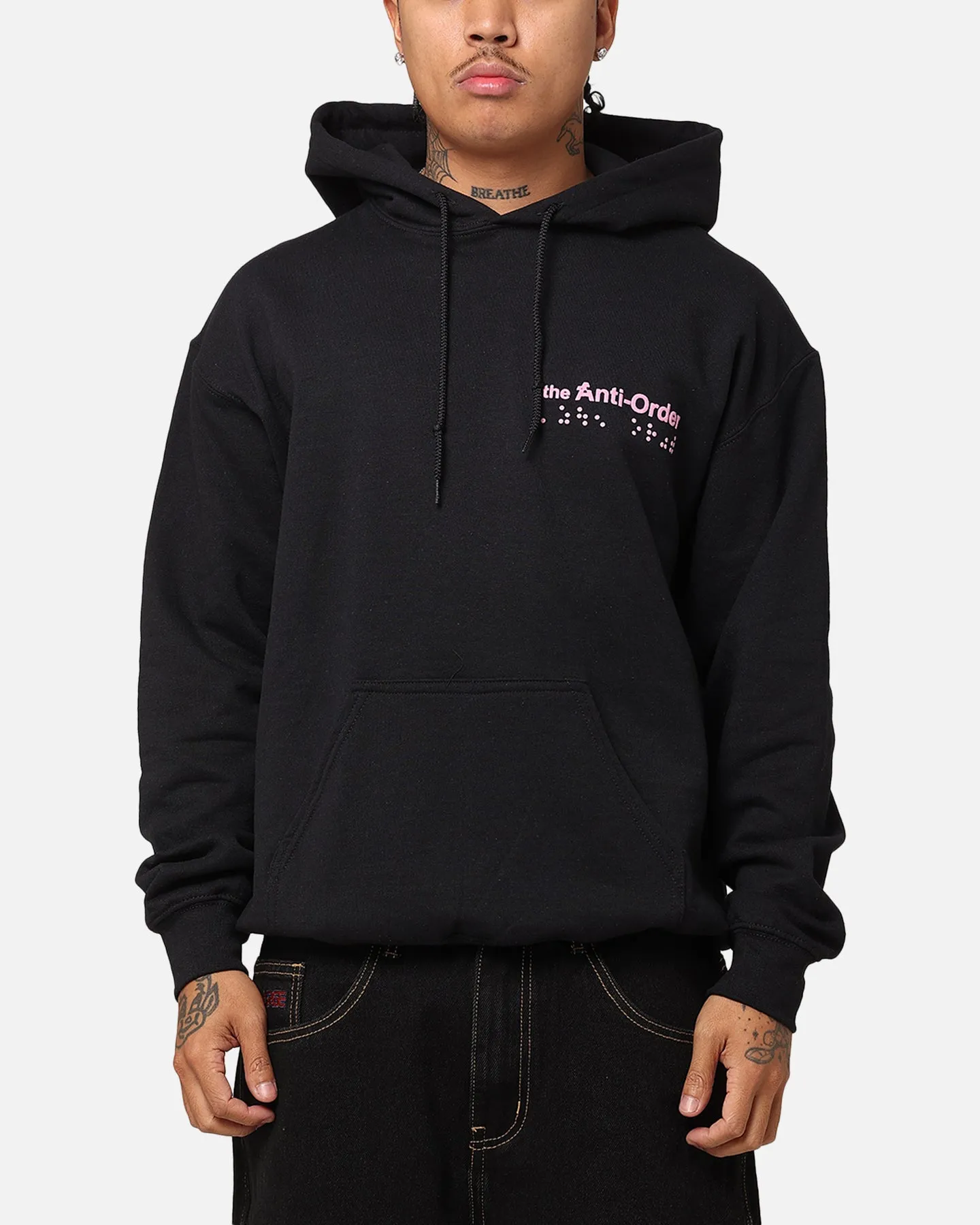 Heavy Duty Zippers The Anti Order Brail Hoodie Black/Pink