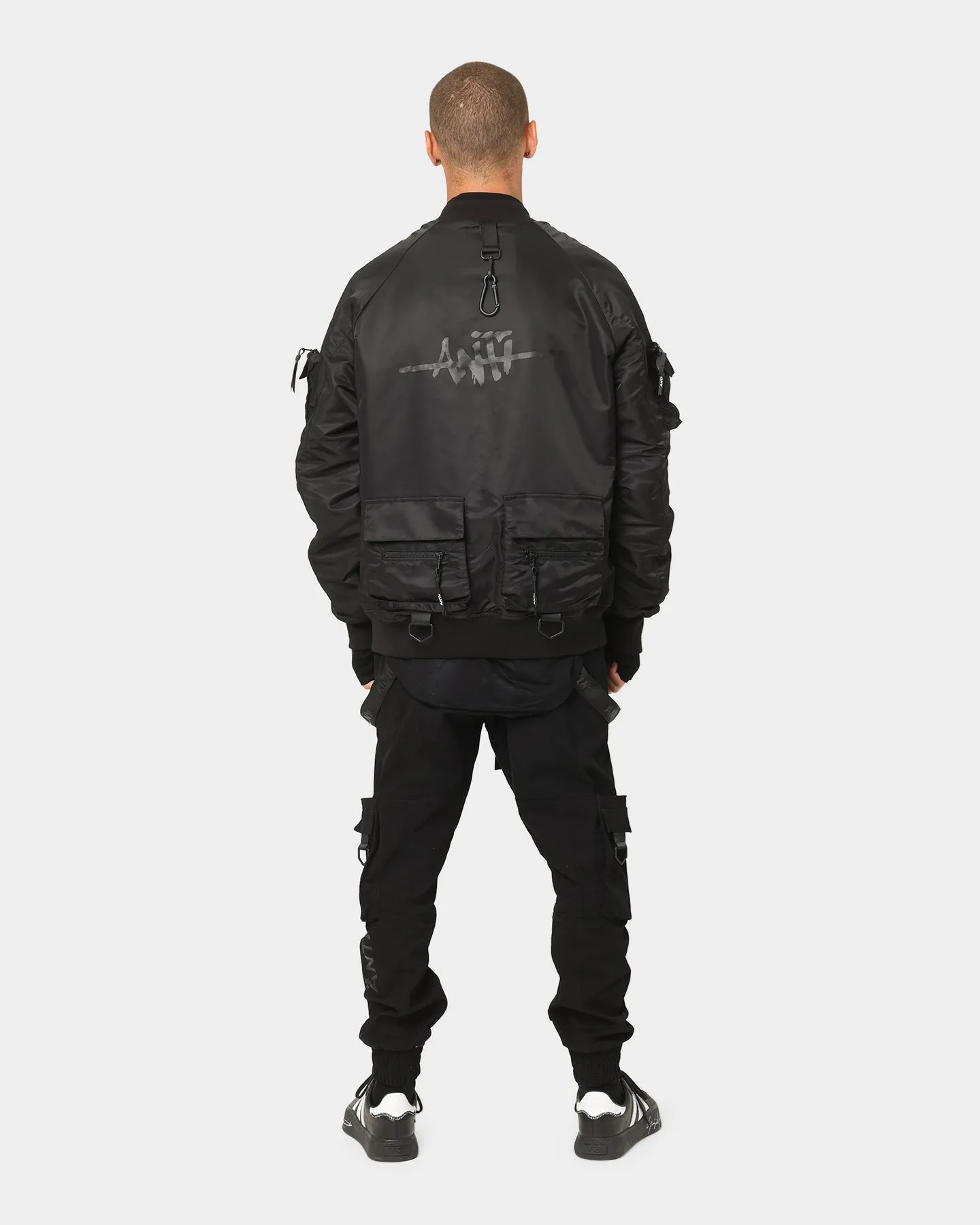Flexible Elbow Panels WeightDispersing Padding The Anti Order CHKDSK Bomber Jacket Black