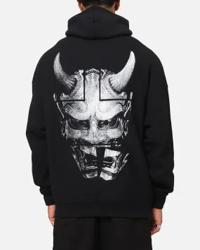 The Anti Order Oni Mask Boxy Hoodie Black Silicone Grip Cuffs