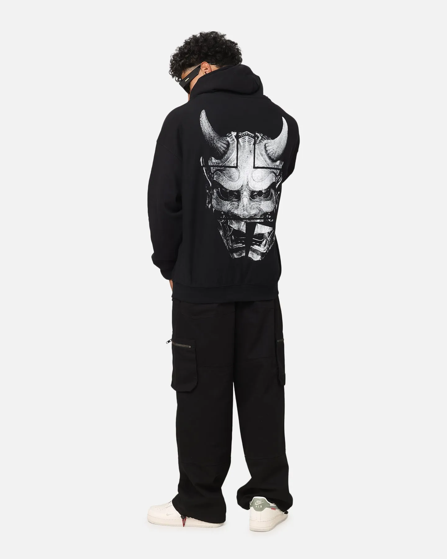 Indoor The Anti Order Oni Mask Boxy Hoodie Black