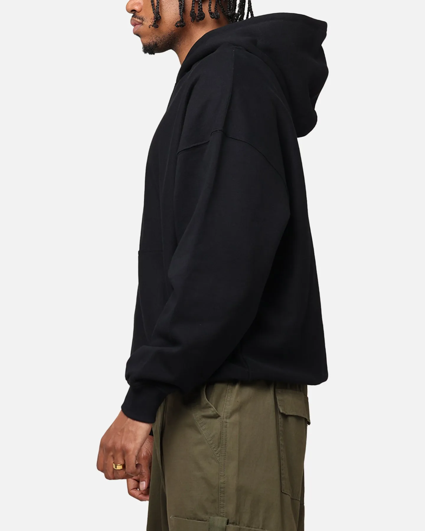 The Anti Order Process Boxy Hoodie Black Non Bulky Insulation Compression Panels