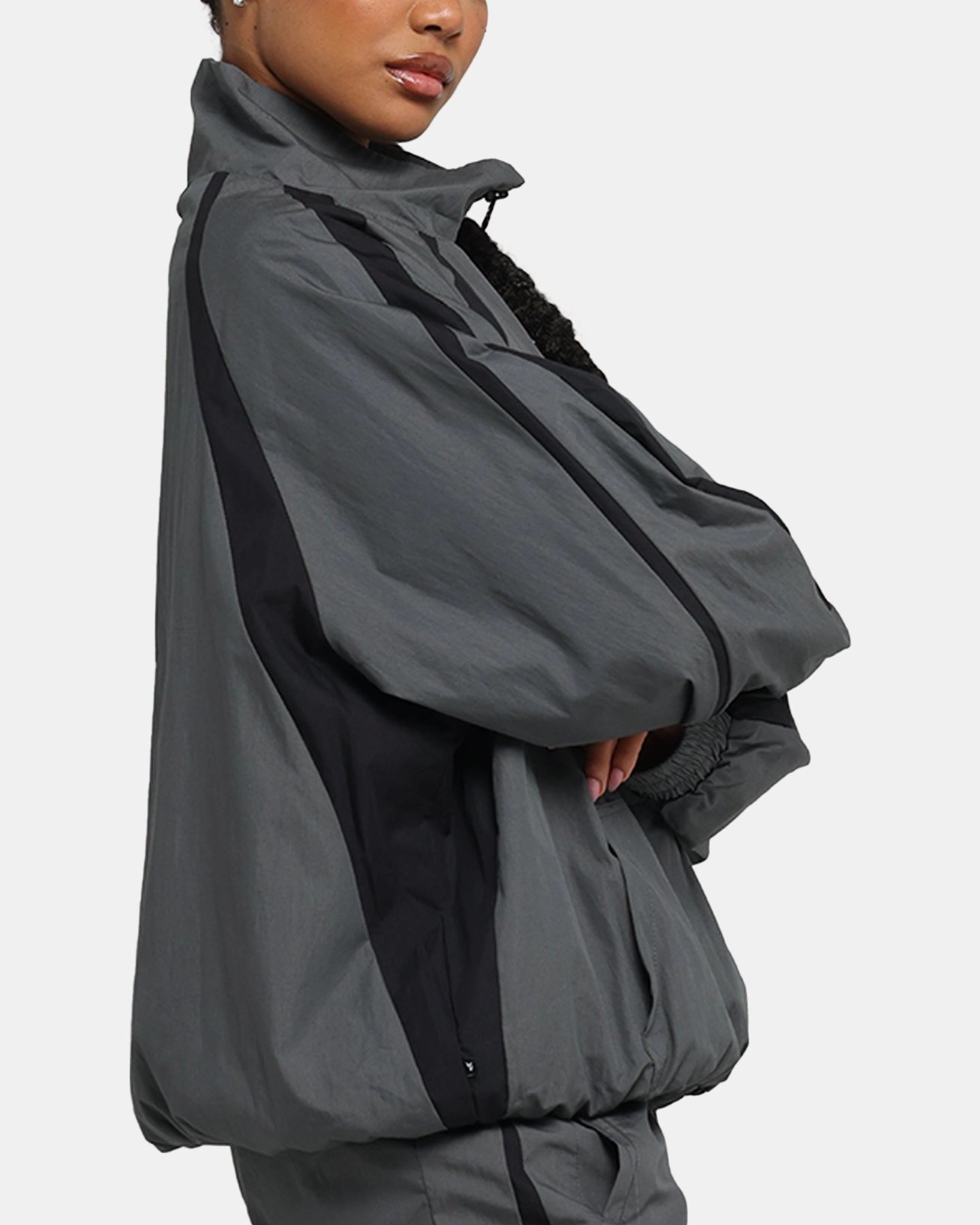 Easy Care Fabric High-Tech Fabric The Anti Order Acolyte Windbreaker Jacket Grey/Black
