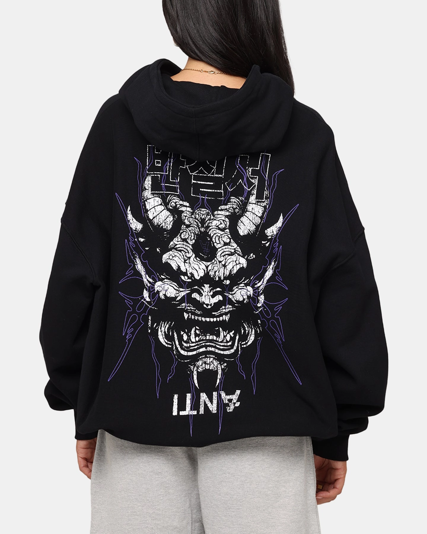 Approach Raglan sleeves The Anti Order Agma Boxy Hoodie Black