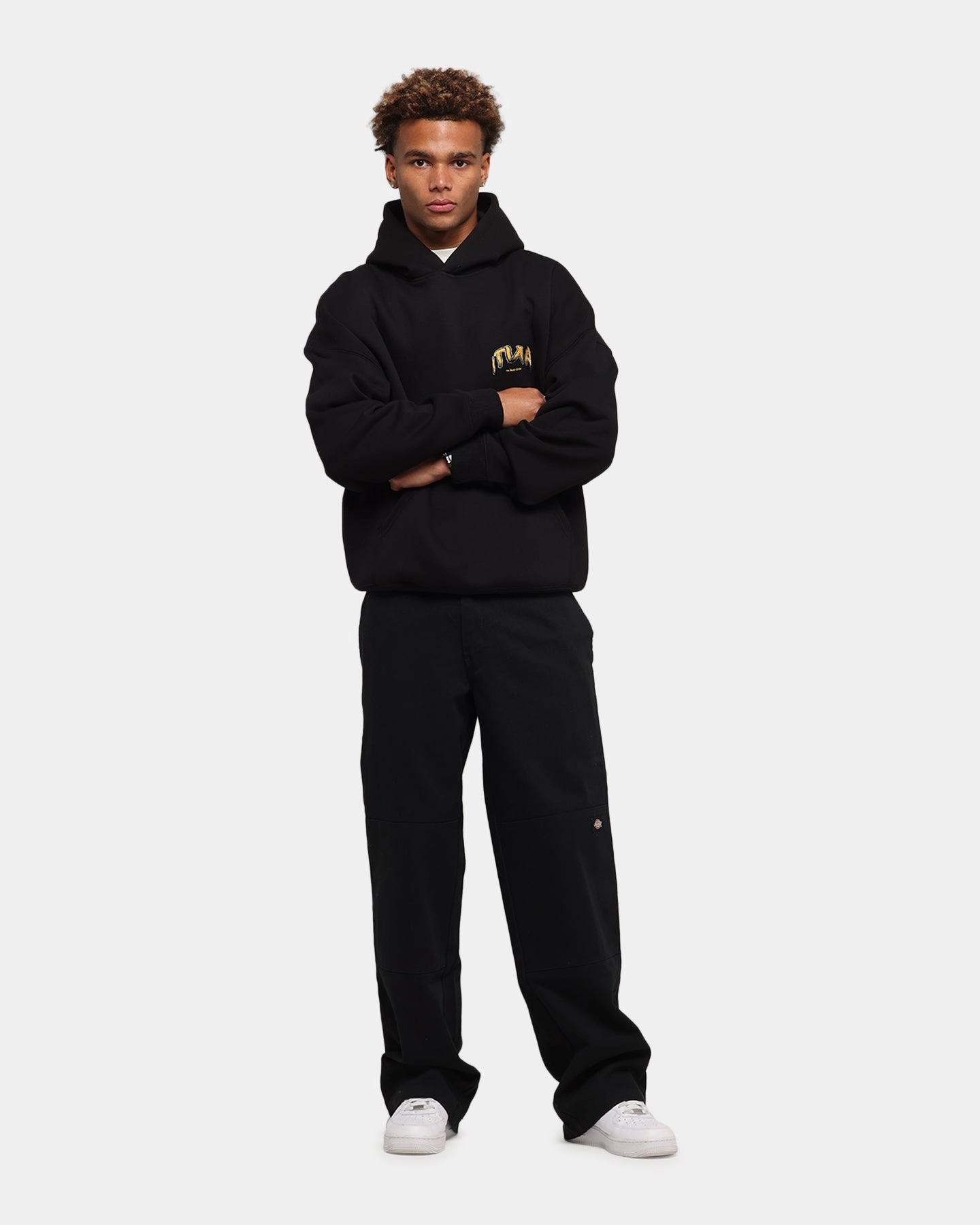 Fashion Forward The Anti Order Anti Collegate Boxy Hoodie Black