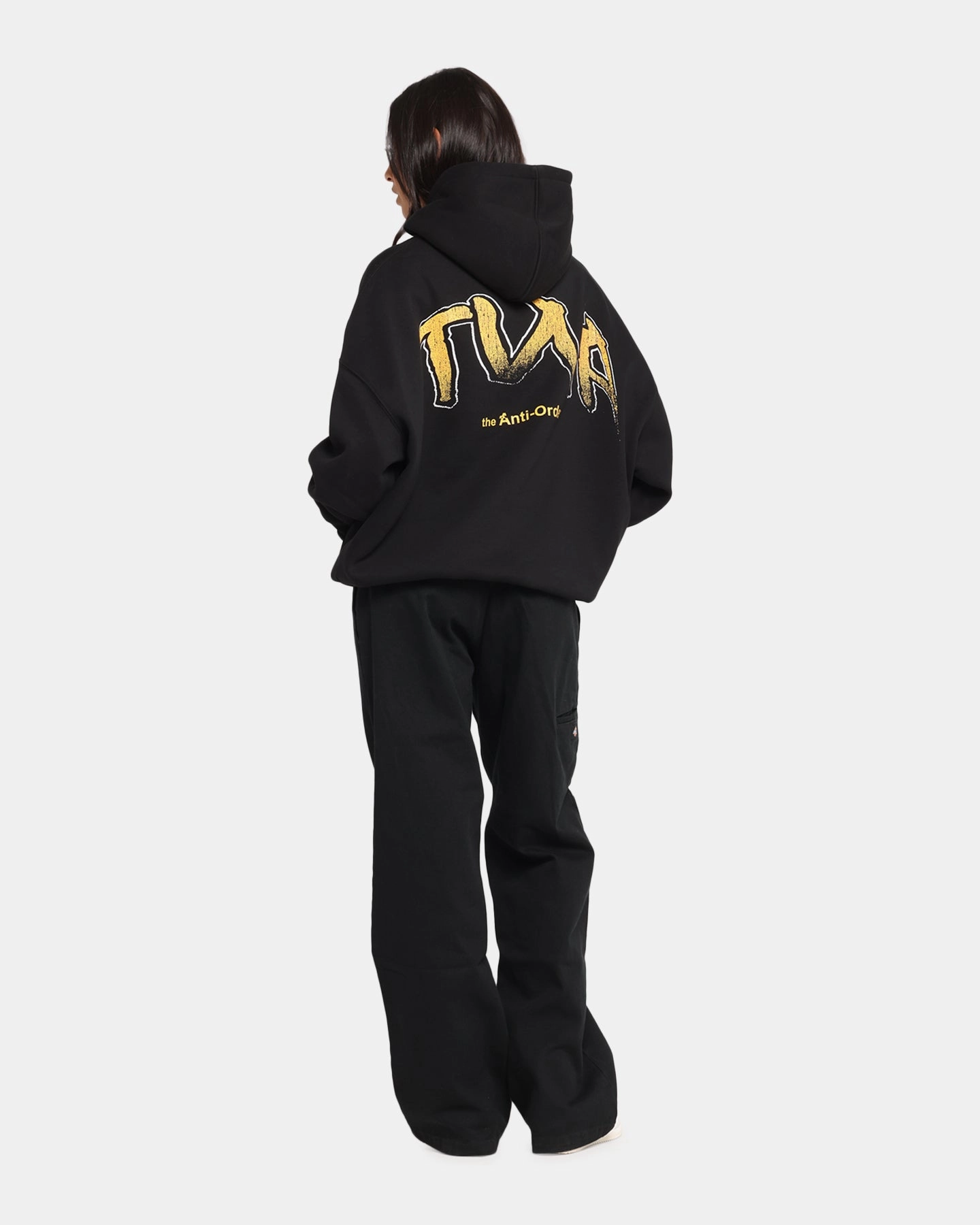 The Anti Order Anti Collegate Boxy Hoodie Black Spring Layer