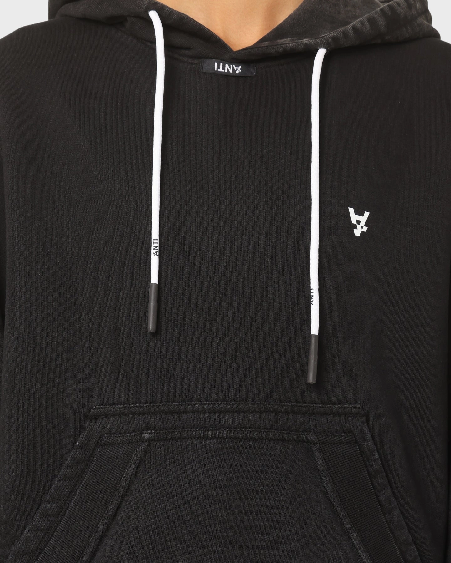 Foldable Collar Design Perforated Underarm Vents The Anti Order Anti Essential Hoodie Vintage Black