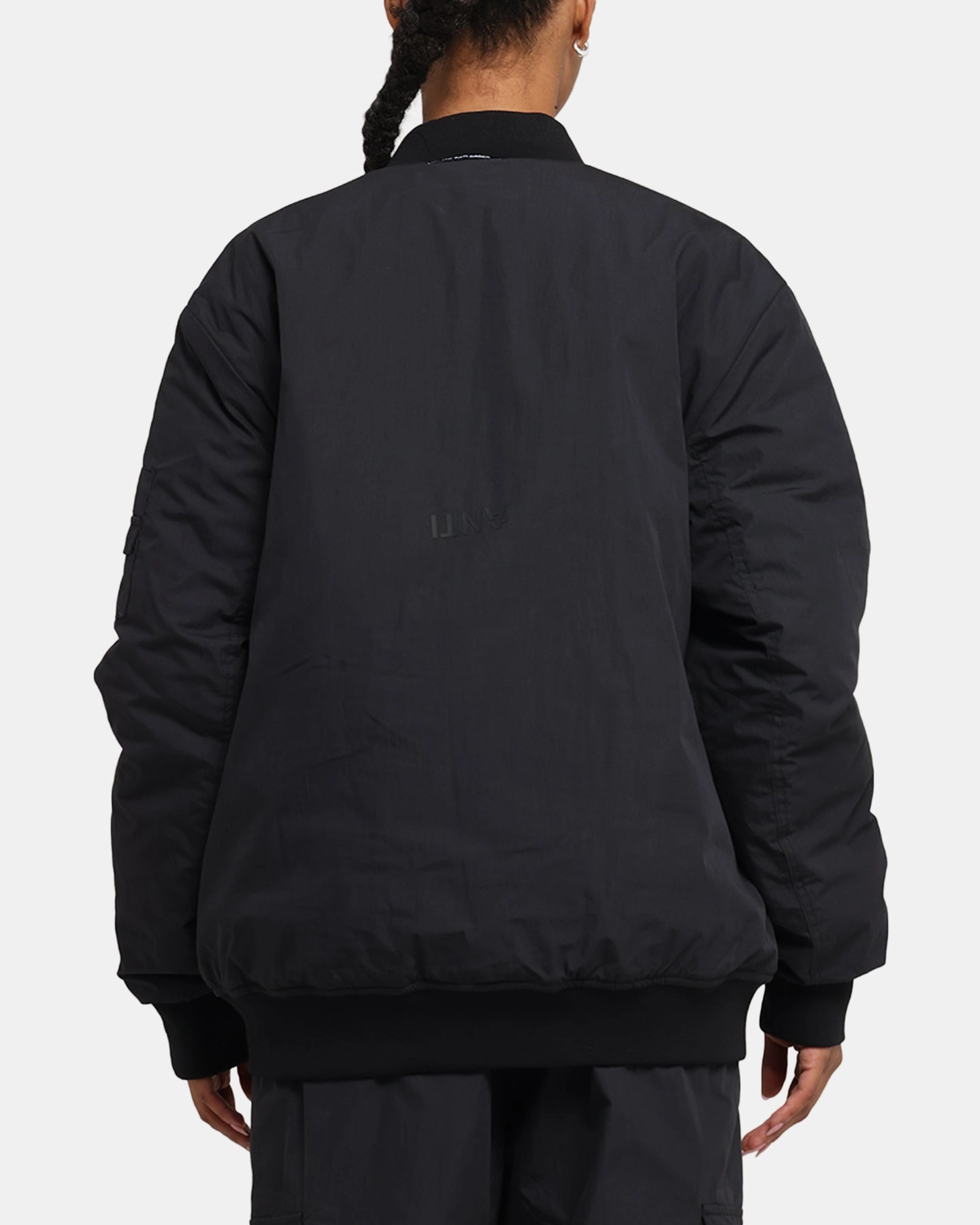 The Anti Order Anti Essential Oversized Bomber Jacket Black WrinkleResistant Quilted Panels