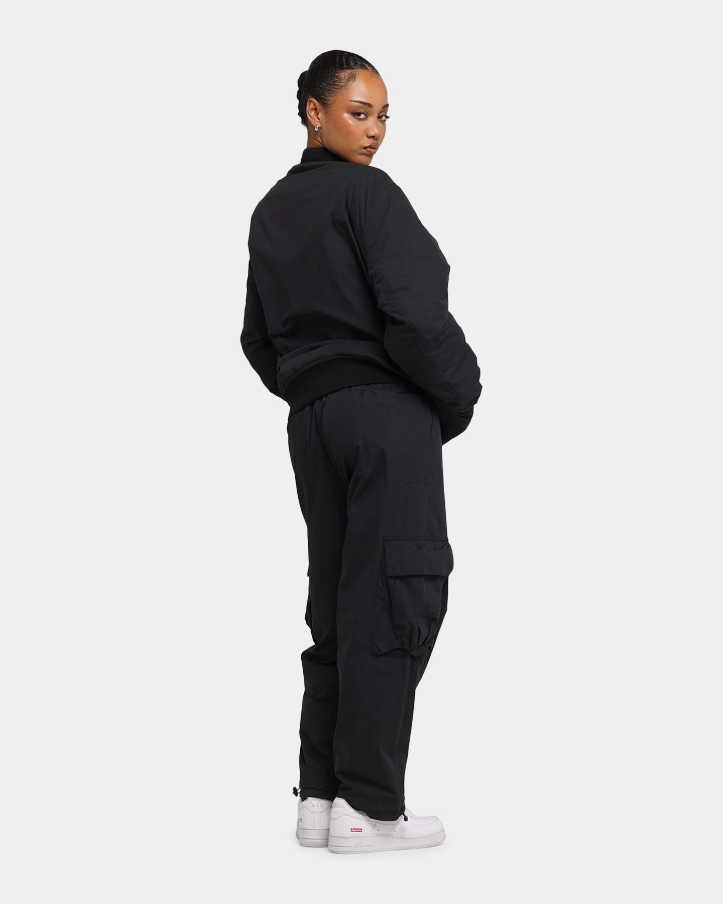 The Anti Order Anti Essential Oversized Bomber Jacket Black popular among adults