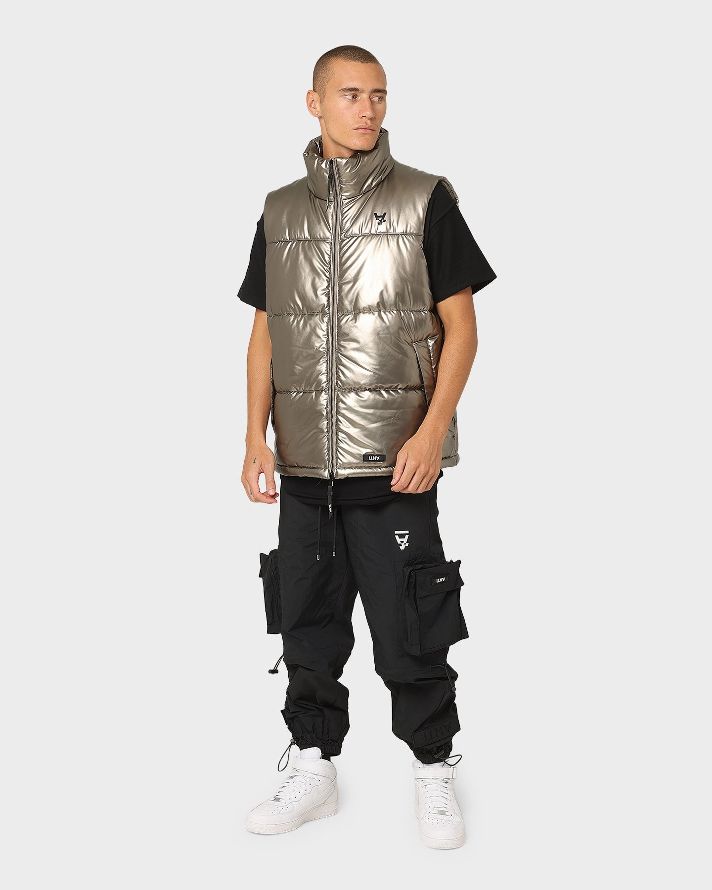 The Anti Order Anti Joy Puffer Vest Pewter Protective Outerwear Zip-up