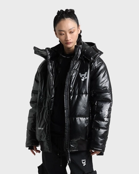 The Anti Order Anti Joy Technical Puffer Jacket Black/Silver Package Stretch Panels