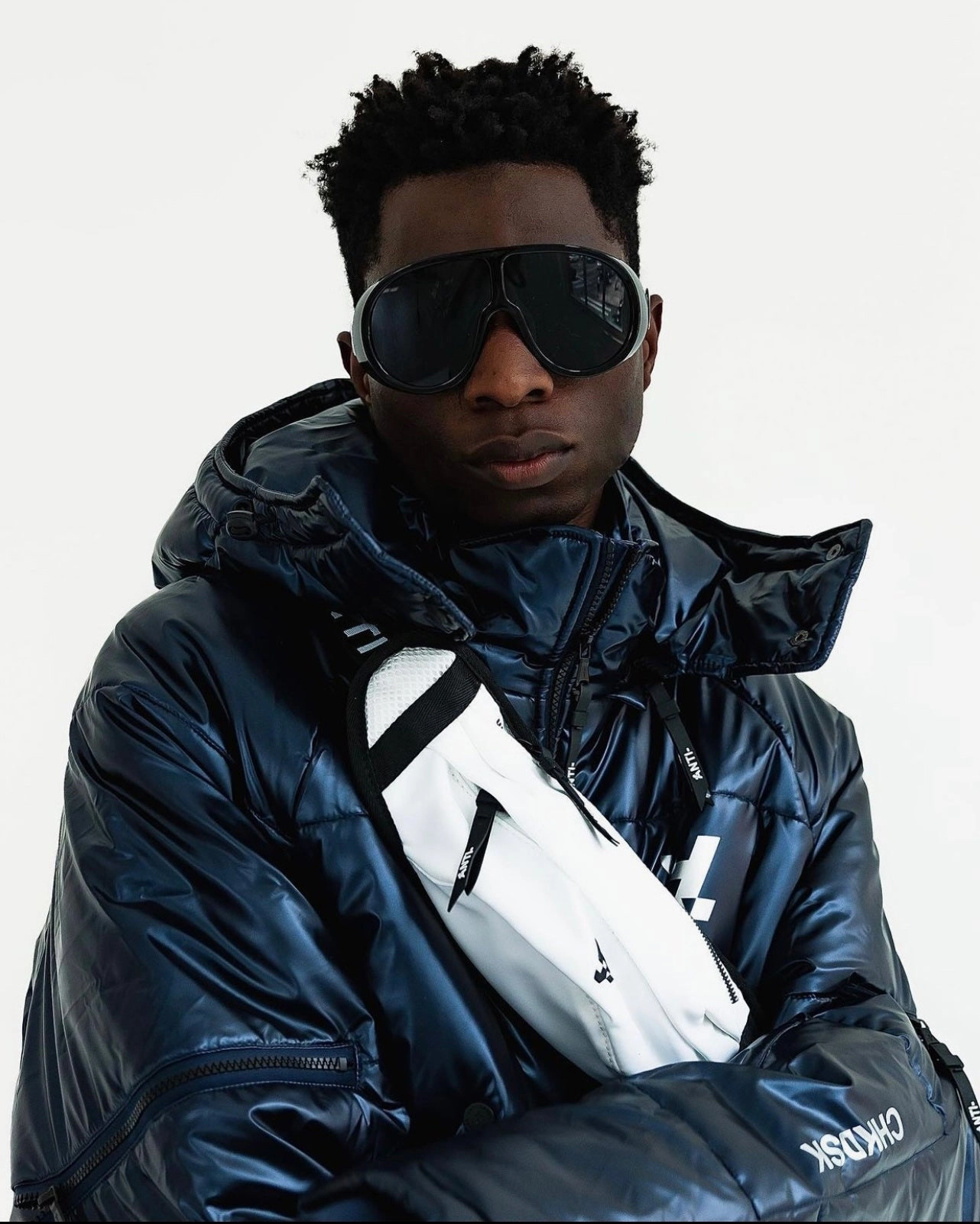 The Anti Order Anti Joy Technical Puffer Jacket Dark Navy travel use Bonded seams