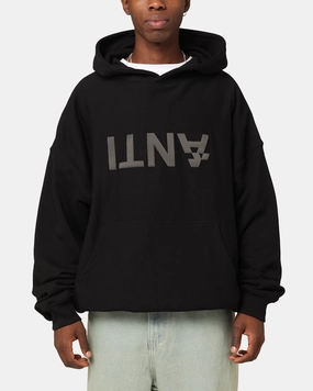 The Anti Order Anti Logo Boxy Hoodie Black suitable for holidays everyday staple