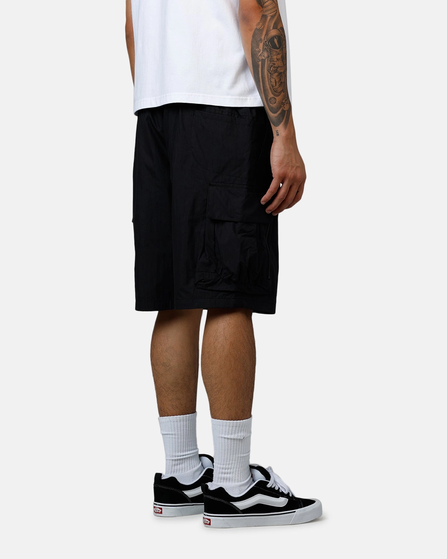 The Anti Order Anti Military Cargo Shorts Black Crisp Texture Easy Care Fabric