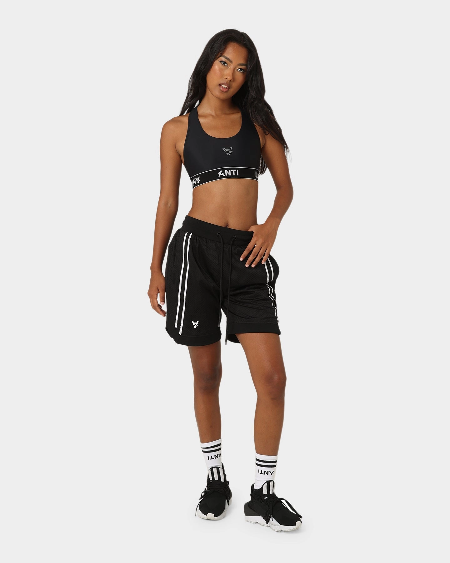 Bootcut style colorful The Anti Order Anti Sport Basketball Shorts Black/White