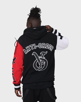 suitable for winter sports Range The Anti Order Antidote College Hoodie Black/White/Red