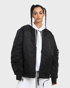The Anti Order Antidote Oversized Bomber Jacket Black/Black rural people sunset