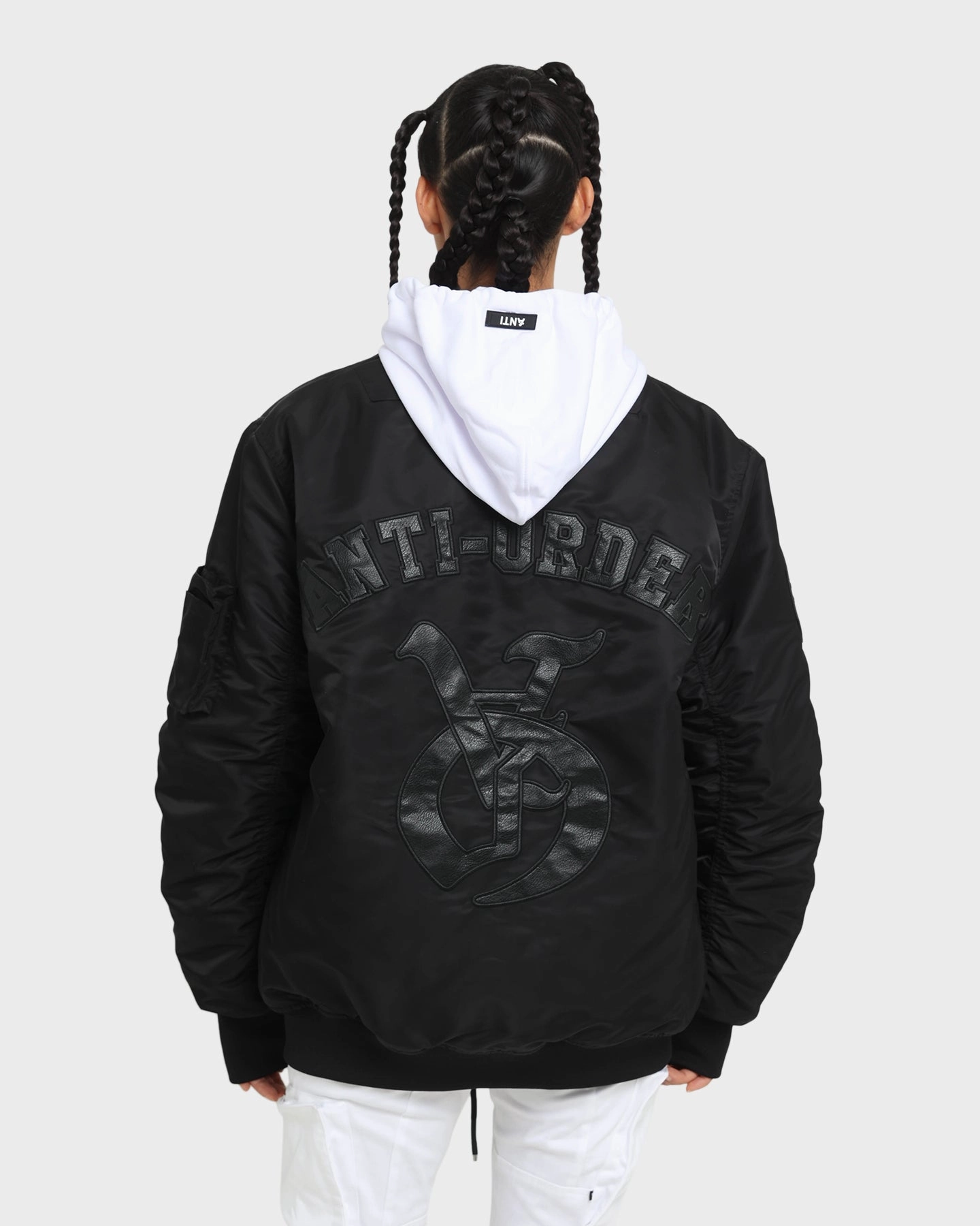 The Anti Order Antidote Oversized Bomber Jacket Black/Black Urban Edge thrift - store find