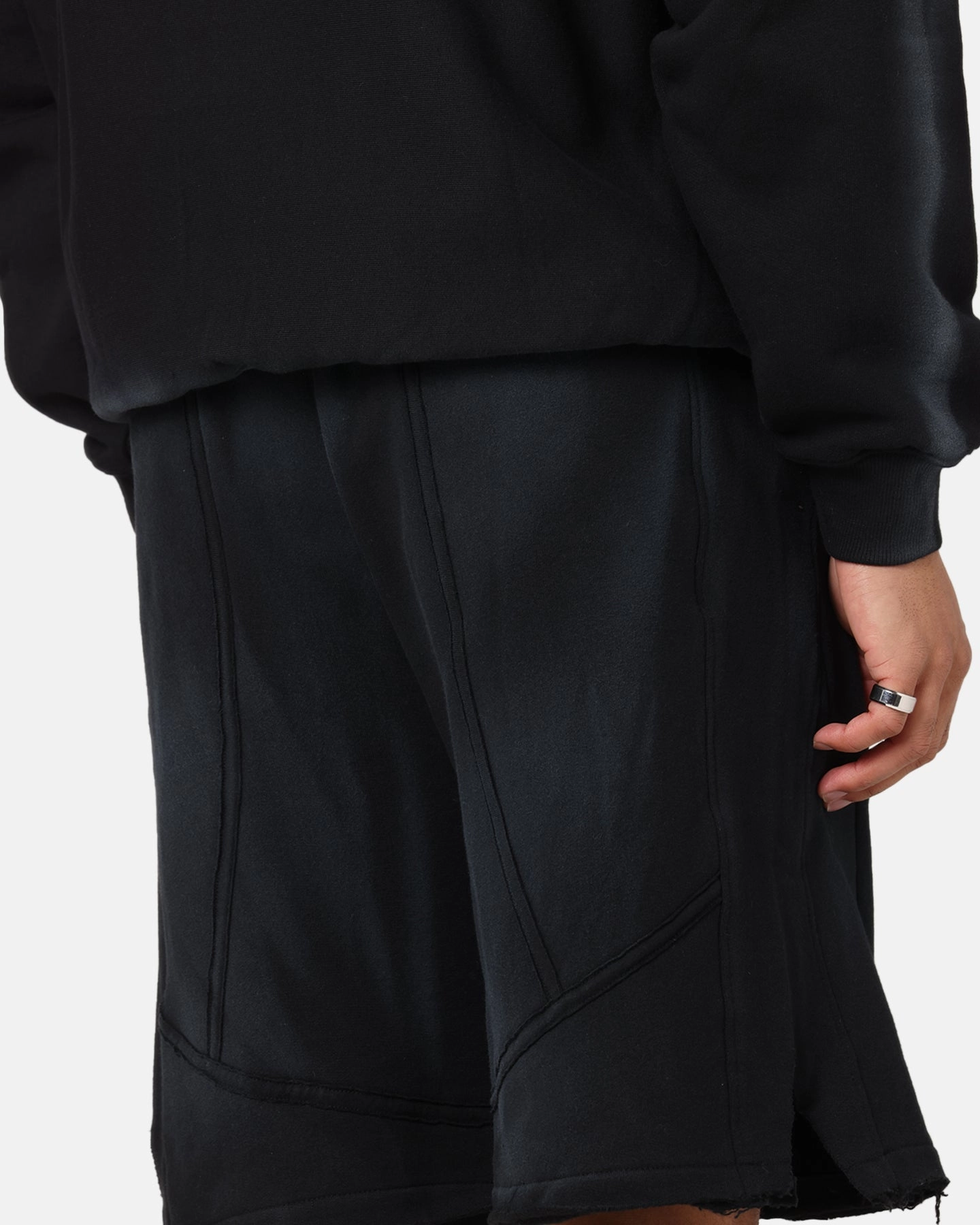 The Anti Order Apocalypse Sweat Shorts Sunfade Black thermal fabric Snag Free Material