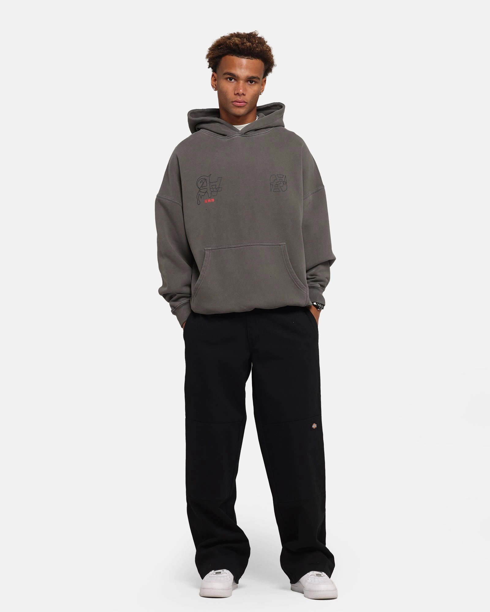 Minimalist Stitching The Anti Order Arcade Boxy Hoodie Washed Charcoal