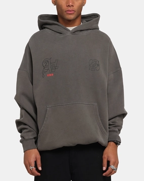 The Anti Order Arcade Boxy Hoodie Washed Charcoal Silkiness Rural style