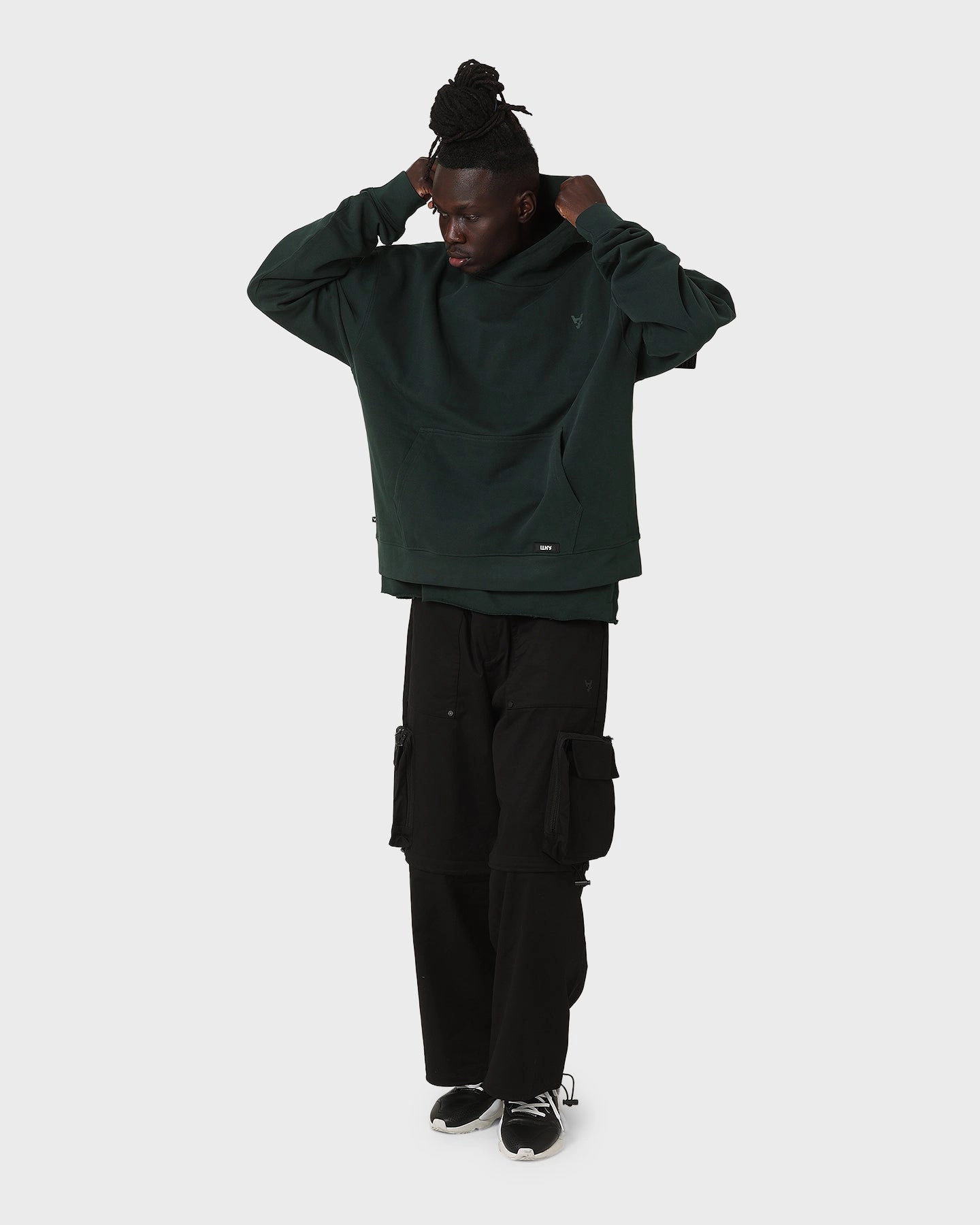 The Anti Order Boxy Drop Shoulder Hoodie Dark Green Hear