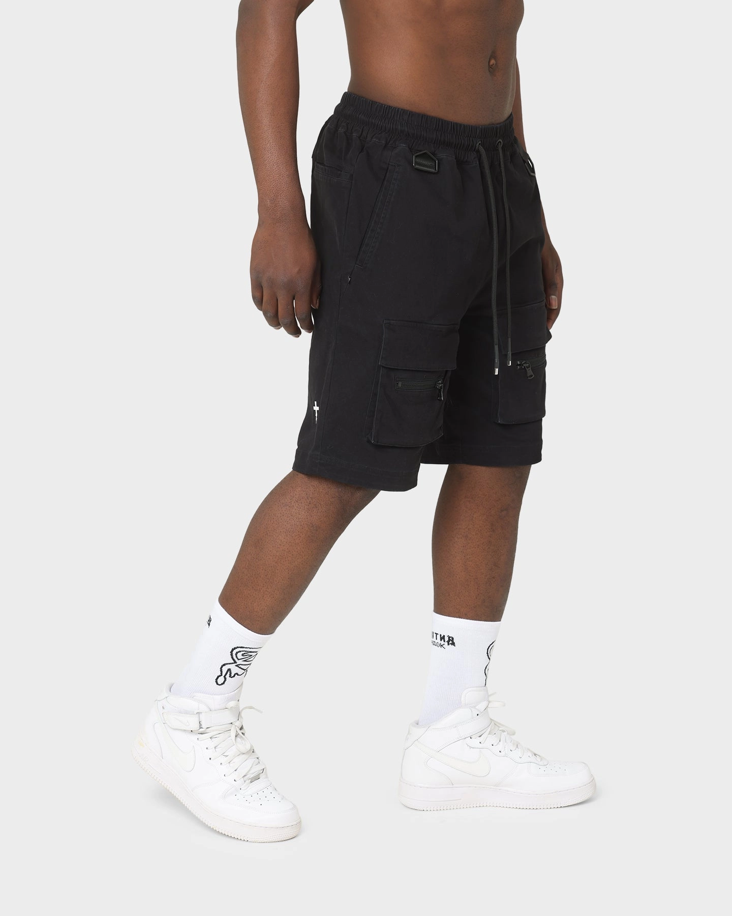 The Anti Order Centurion Cargo Shorts Black Relax Fit Active Look