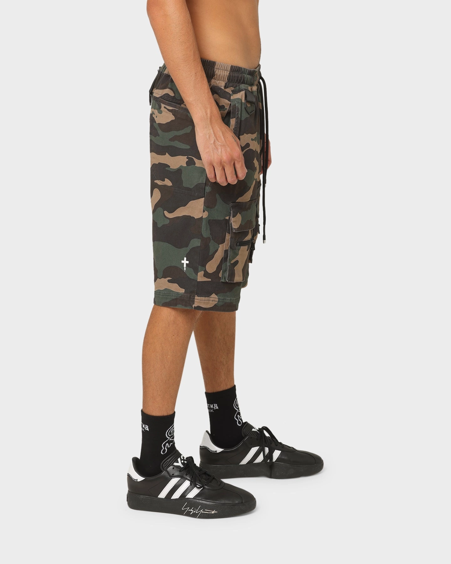 Anti Friction Seams Wide Leg Silhouette The Anti Order Centurion Cargo Shorts Woodland Camo