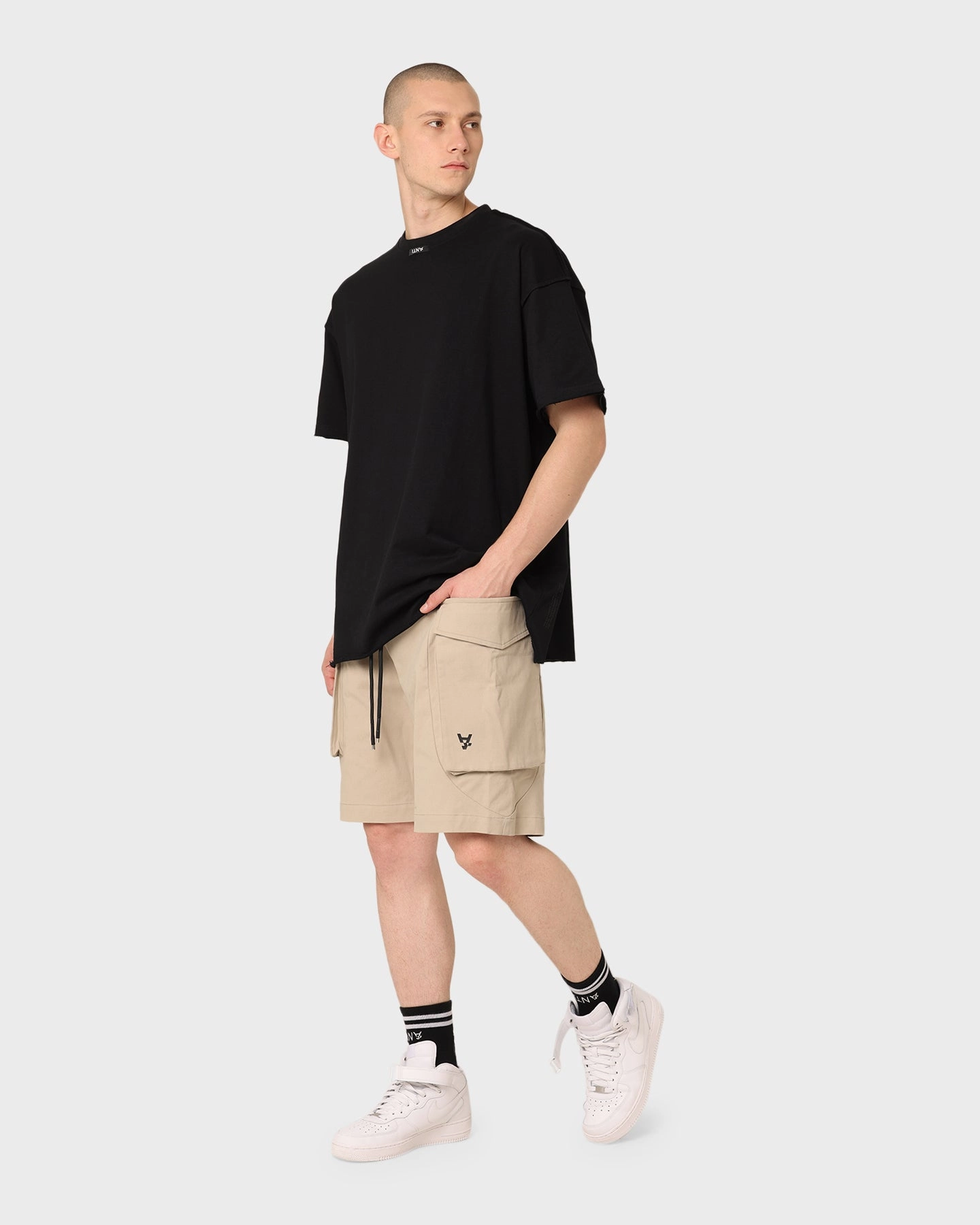The Anti Order Cleon Cargo Shorts Bone high - rise