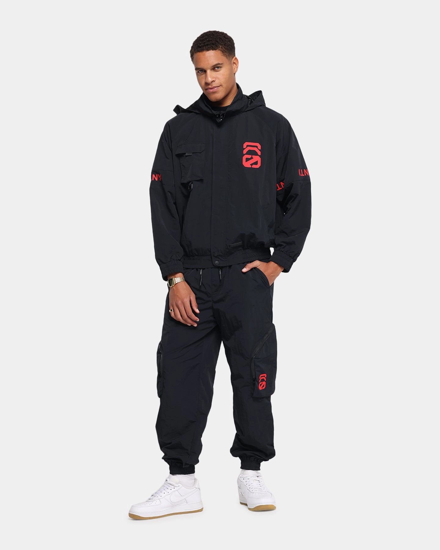 The Anti Order Faction Technical Jogger Black/Red Curved Waistline