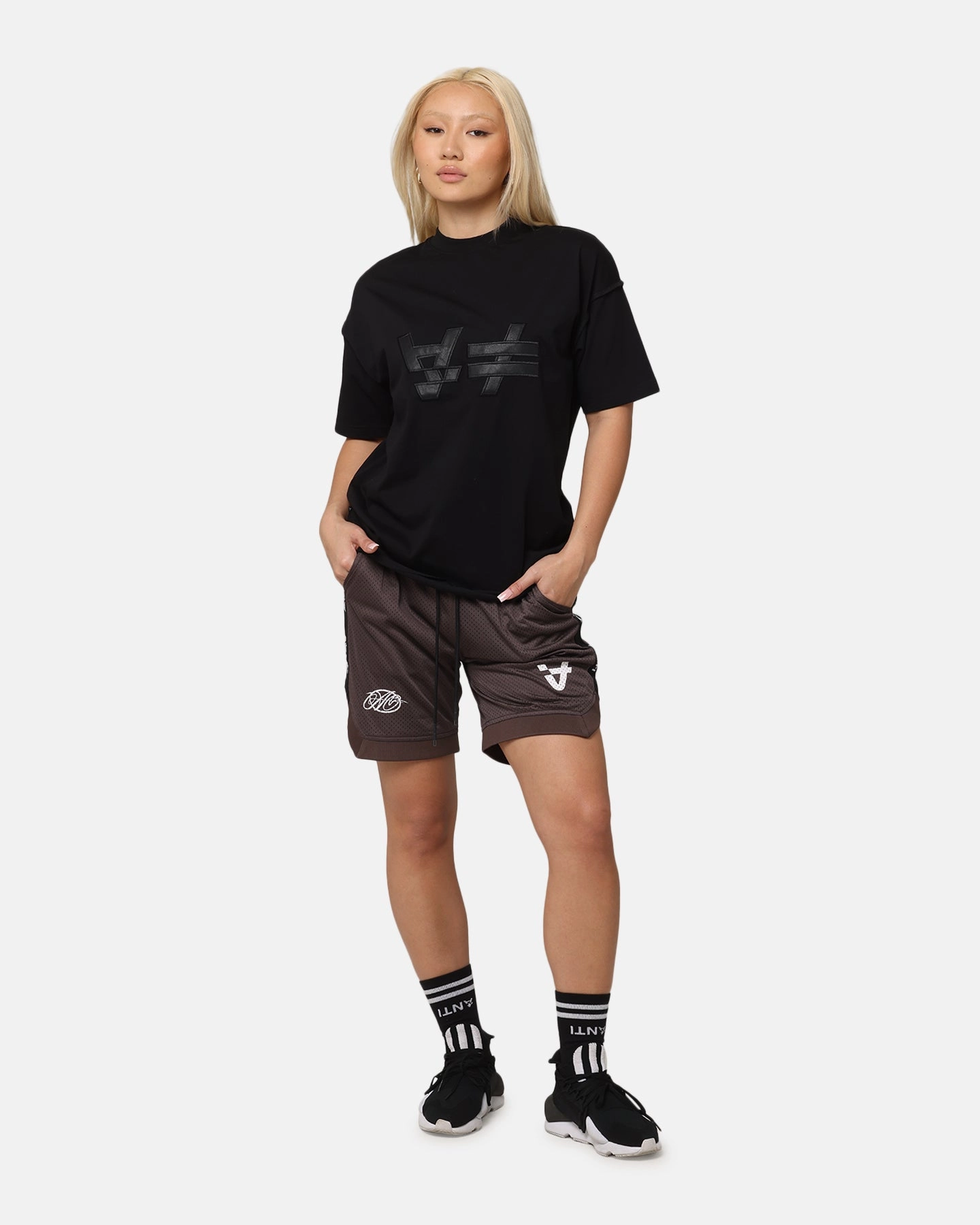 The Anti Order Future Racing Basketball Shorts Dark Brown Contoured Cuff Design