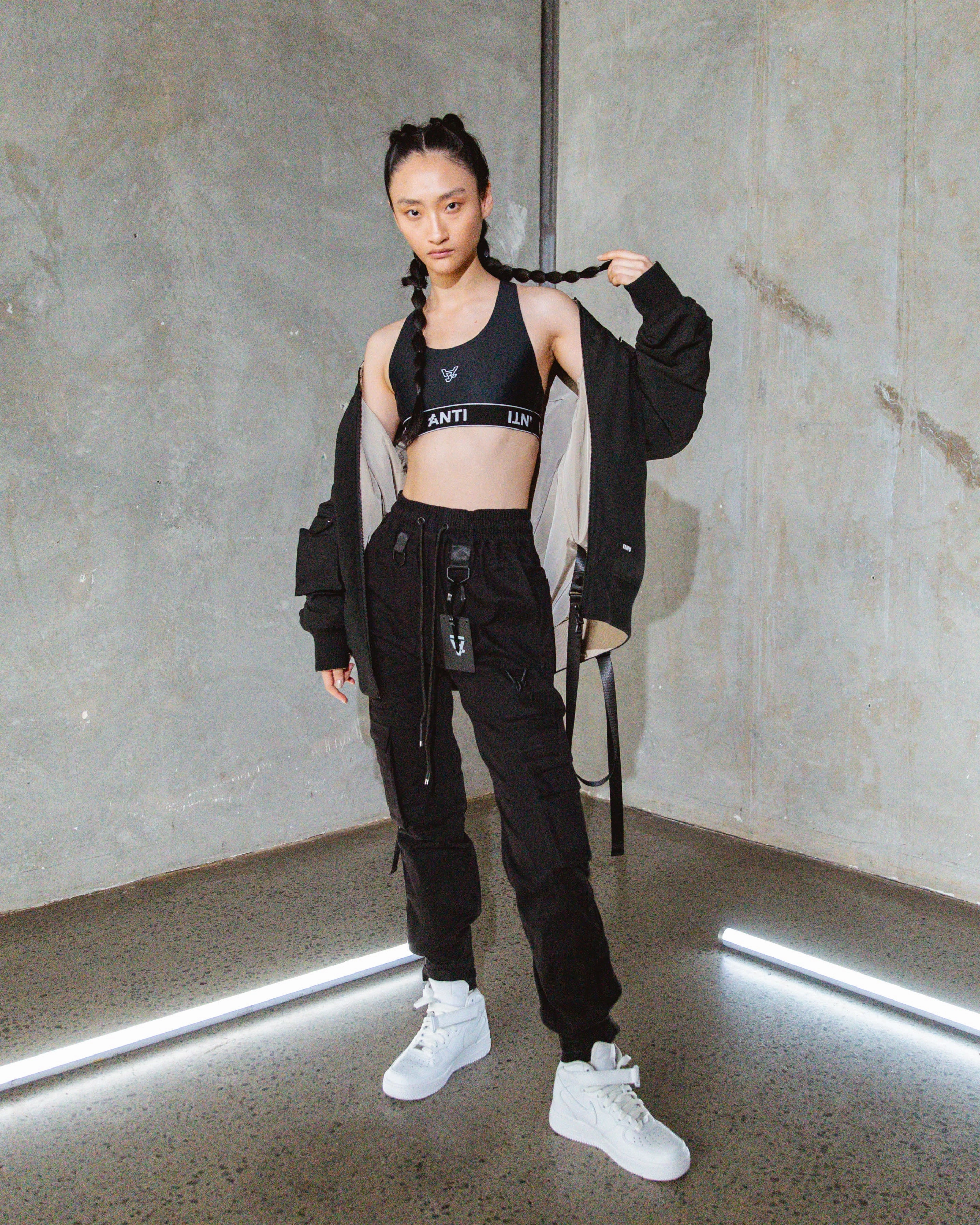 The Anti Order Glasnost Bomber Jacket Black/Bone suitable for runway events